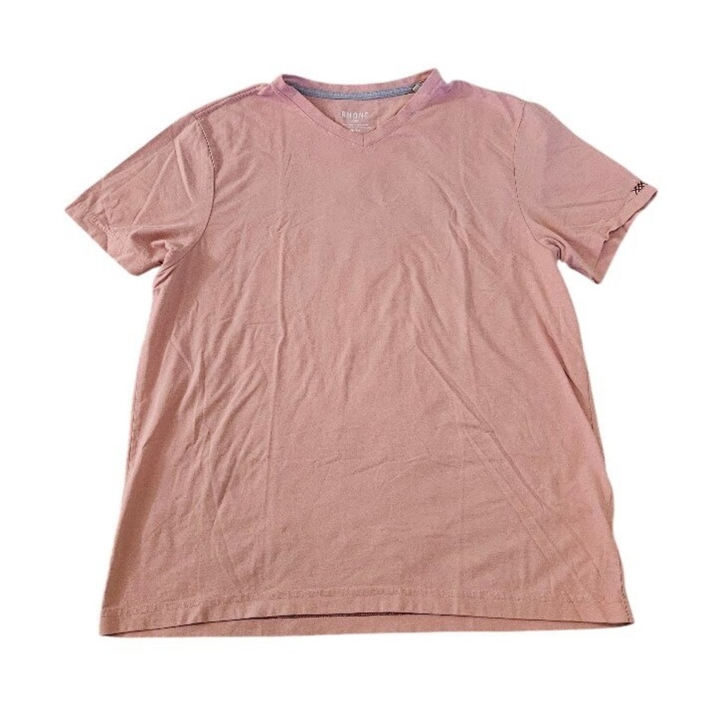 Rhone V-Neck T-Shirt Mens XL Pink Pima Cotton Blend Short Sleeve Tee